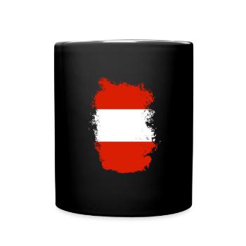 Austria Flag Austria Austrian Flag AT - Full Colour Mug - black - Front