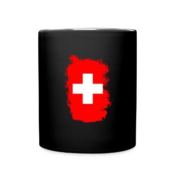 Drapeau Suisse Croix Vintage Look Usé Suisse - Mug uni - noir - Devant