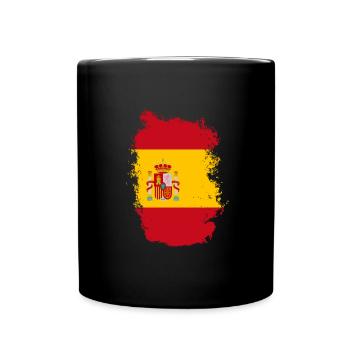 Spain Flag Vintage Spanish Flag Used Look - Full Colour Mug - black - Front