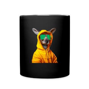 Kangaroo with sunglasses marsupial kangaroo - Full Colour Mug - black - Front