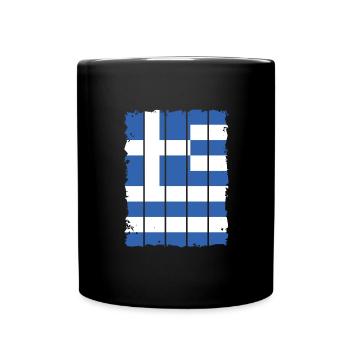 Drapeau de la Grèce Hellas Athènes Drapeau grec - Mug uni - noir - Devant