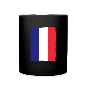 France Flag Distressed Look French Flag - Full Colour Mug - black - Front