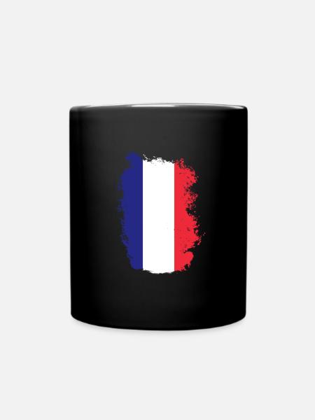 Drapeau France look usé drapeau français - Mug uni - noir
