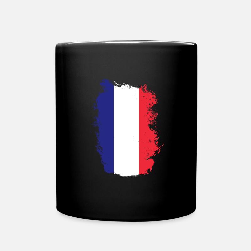 Drapeau France look usé drapeau français - Mug uni - noir