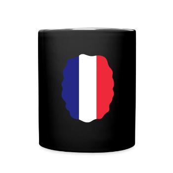 Drapeau de la France Look utilisé Drapeau de la France - Mug uni - noir - Devant