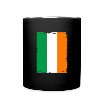 Ireland Flag Vintage Irish Flag Dublin - Full Colour Mug - black - Front