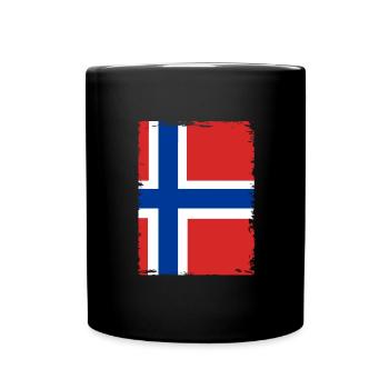Drapeau de la Norvège Scandinavie Drapeau norvégien - Mug uni - noir - Devant