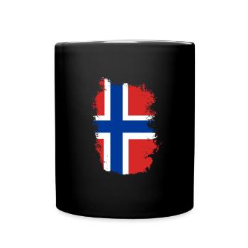 Drapeau de la Norvège Drapeau de la Scandinavie Drapeau norvégien - Mug uni - noir - Devant