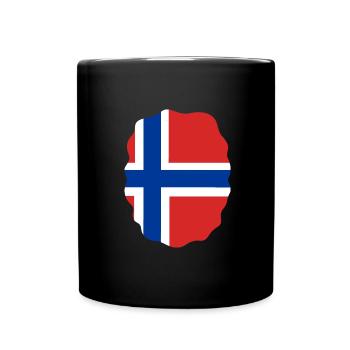 Drapeau de la Norvège Drapeau de la Scandinavie Drapeau norvégien - Mug uni - noir - Devant