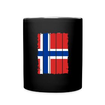 Drapeau de la Norvège Drapeau de la Scandinavie Drapeau norvégien - Mug uni - noir - Devant