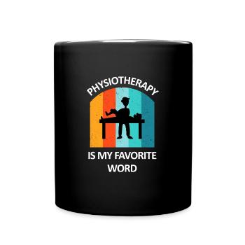 Physiotherapeut Humorvoll Geschenk Spruch Lustig - Tasse einfarbig - Schwarz - Vorne
