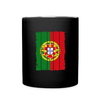 Portugal Flag Used Look Portuguese Flag - Full Colour Mug - black - Front