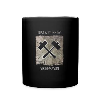 Stonemason Stone Sculptor Saying - Full Colour Mug - black - Front