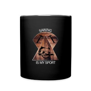 Carpenter, carpenter, carpenter, carpenter, craftsman, wood - Full Colour Mug - black - Front