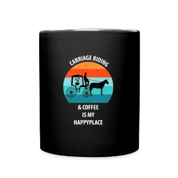 Coachman Carriage Horse-drawn carriage Coffee - Full Colour Mug - black - Front