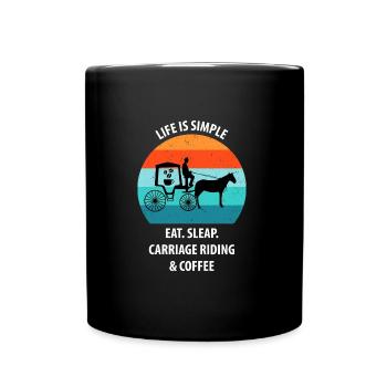 Coachman Carriage Horse-drawn carriage Coffee - Full Colour Mug - black - Front