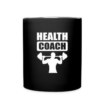 Fitness Fitnesstrainer Fitnessstudio - Tasse einfarbig - Schwarz - Vorne
