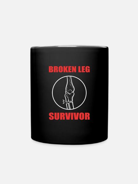 Gebrochenes Bein - Tasse einfarbig - Schwarz
