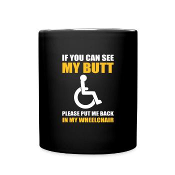 Rollstuhl - Tasse einfarbig - Schwarz - Vorne