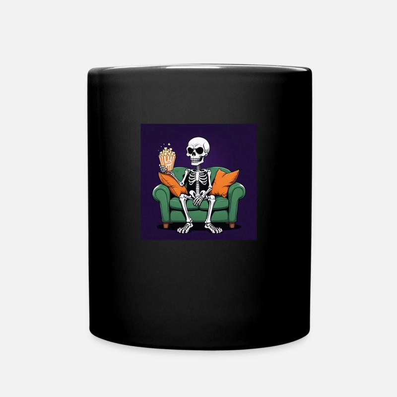 Skelett Coach Popcorn Halloween Geschenk Lustig - Tasse einfarbig - Schwarz