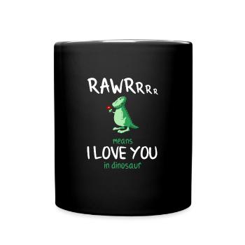 Funny saying dinosaur flower shirt gift - Full Colour Mug - black - Front
