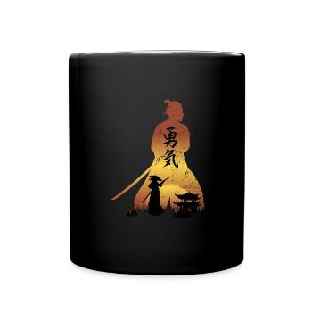 Samurai - Mut - Tasse einfarbig - Schwarz - Vorne