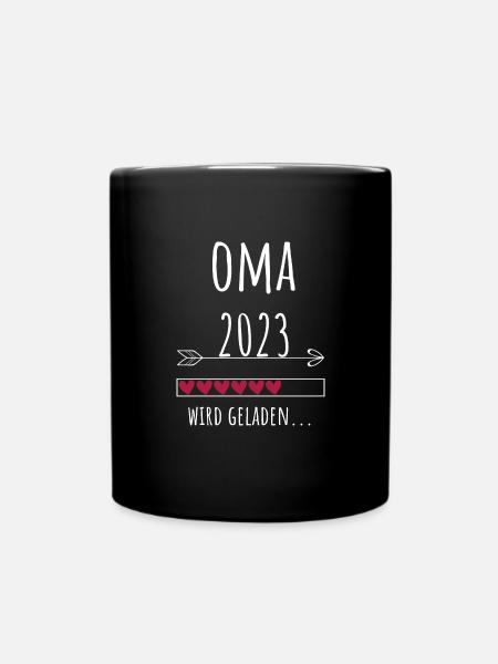 Oma 2023 Schwangerschaft Großmutter Geschenk - Tasse einfarbig - Schwarz