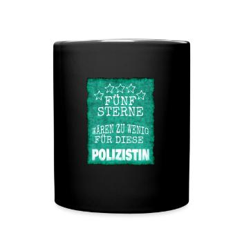 Polizistin - Tasse einfarbig - Schwarz - Vorne