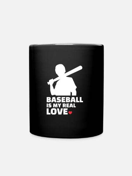I love baseball stylish - Full Colour Mug - black