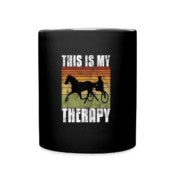 This is my therapy Trotting Harness Width Retro - Full Colour Mug - black - Front