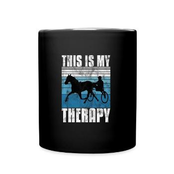 Ceci est ma thérapie Trotting Harness Width Retro - Mug uni - noir - Devant