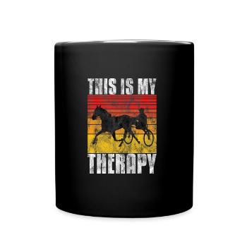 This is my therapy Trotting Harness Width Retro - Full Colour Mug - black - Front