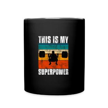 This is my superpower Bodybuilding Bodybuilder - Full Colour Mug - black - Front