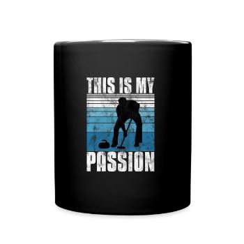 Curling is my Passion Curler Eisstockschießen - Full Colour Mug - black - Front