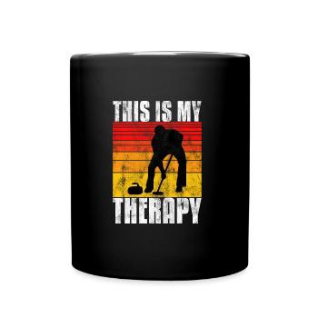 Le curling est ma thérapie Curler Bavarois curling - Mug uni - noir - Devant