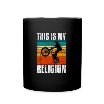 BMX is my religion bike bike - Full Colour Mug - black - Front