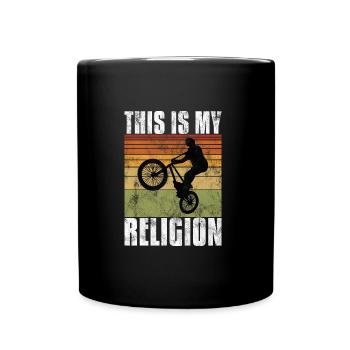 BMX is my religion bike bike - Full Colour Mug - black - Front