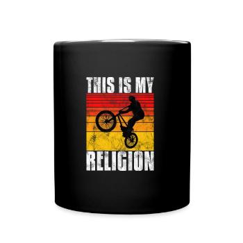BMX is my religion bike bike - Full Colour Mug - black - Front