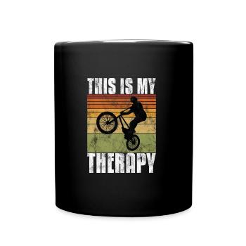 BMX is my Therapy bike bike - Full Colour Mug - black - Front