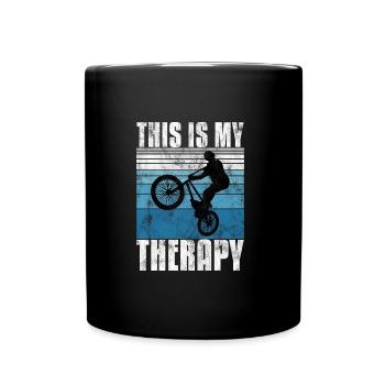 BMX is my Therapy Bike Bike - Full Colour Mug - black - Front