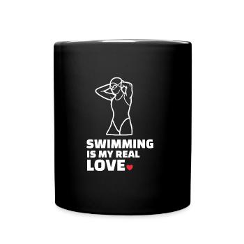 I love swimming - Full Colour Mug - black - Front