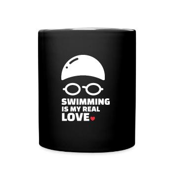 Ich Liebe Schwimmen - Tasse einfarbig - Schwarz - Vorne