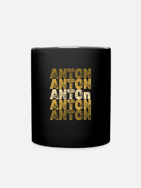 Geschenk Anton - Tasse einfarbig - Schwarz