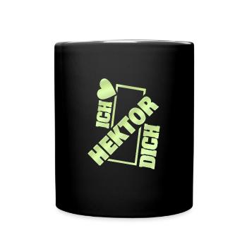 Liebespaar Liebe Couple Kuss Hektor - Tasse einfarbig - Schwarz - Vorne