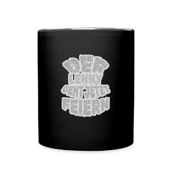 Feiern Party Lenny - Tasse einfarbig - Schwarz - Vorne
