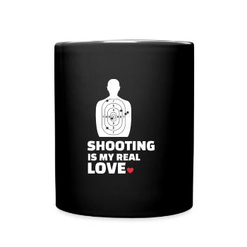 Ich liebe Schießen - Tasse einfarbig - Schwarz - Vorne