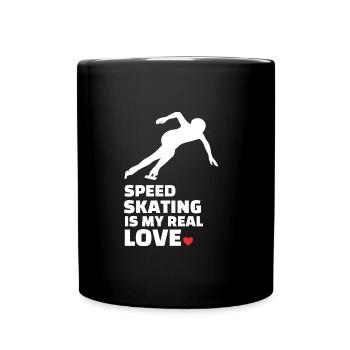 I love speed skating - Full Colour Mug - black - Front