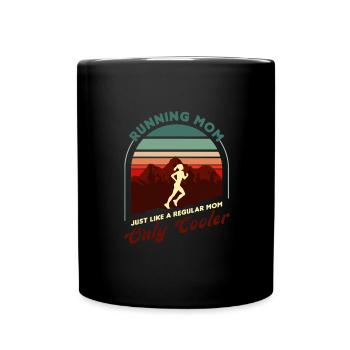 Courir maman comme une glacière de maman ordinaire seulement - Mug uni - noir - Devant