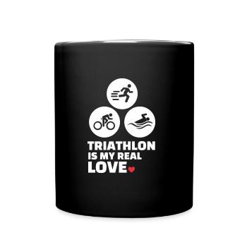 Ich Liebe Triathlon - Tasse einfarbig - Schwarz - Vorne