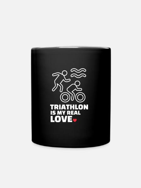 Ich Liebe Triathlon - Tasse einfarbig - Schwarz